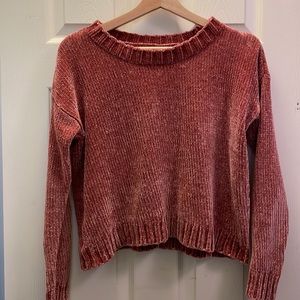 Aerie Light Pink Velvet Sweater, Size XS